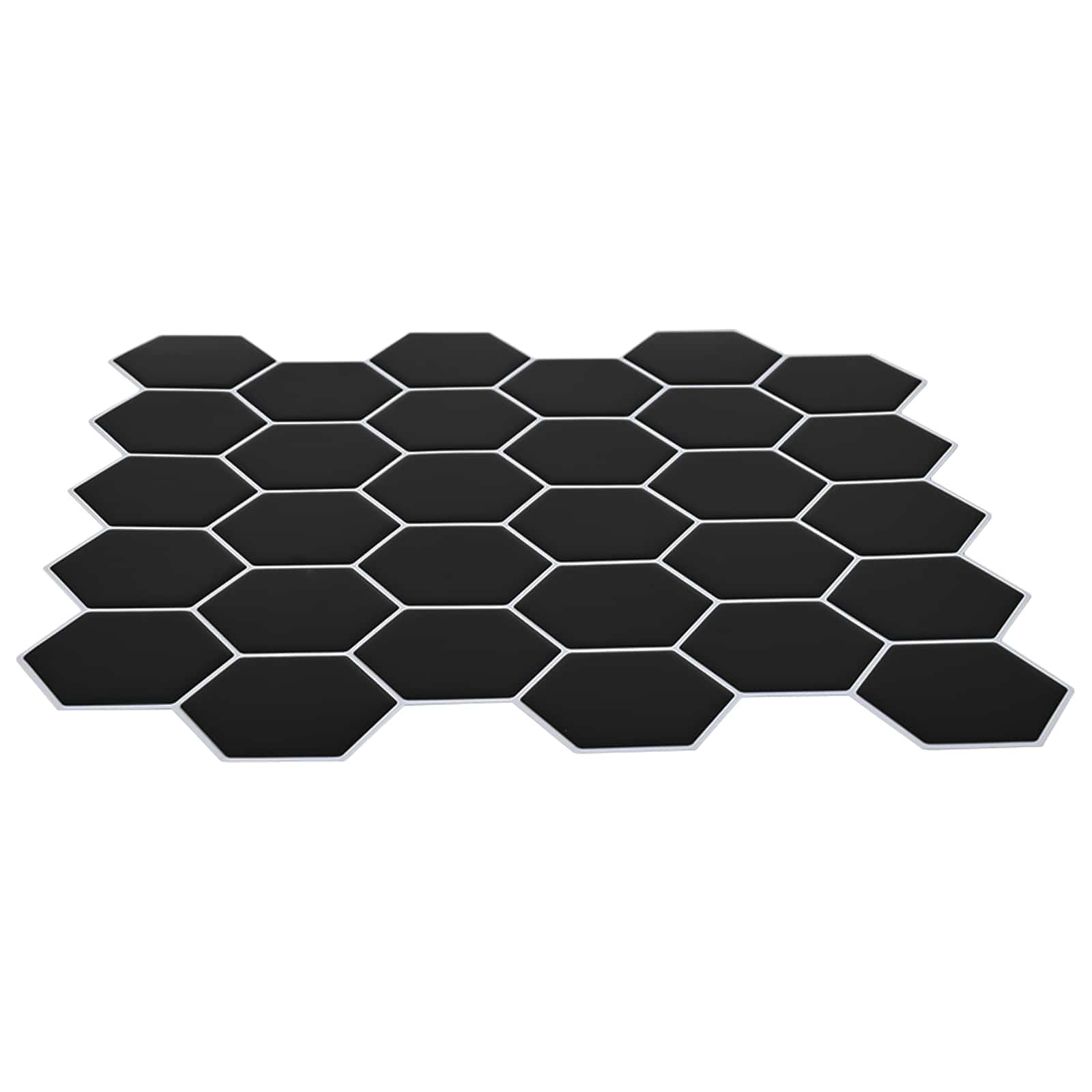 Azulejo hexagonal 50 unid. preto 30 x 30 cm poliuretano e PET