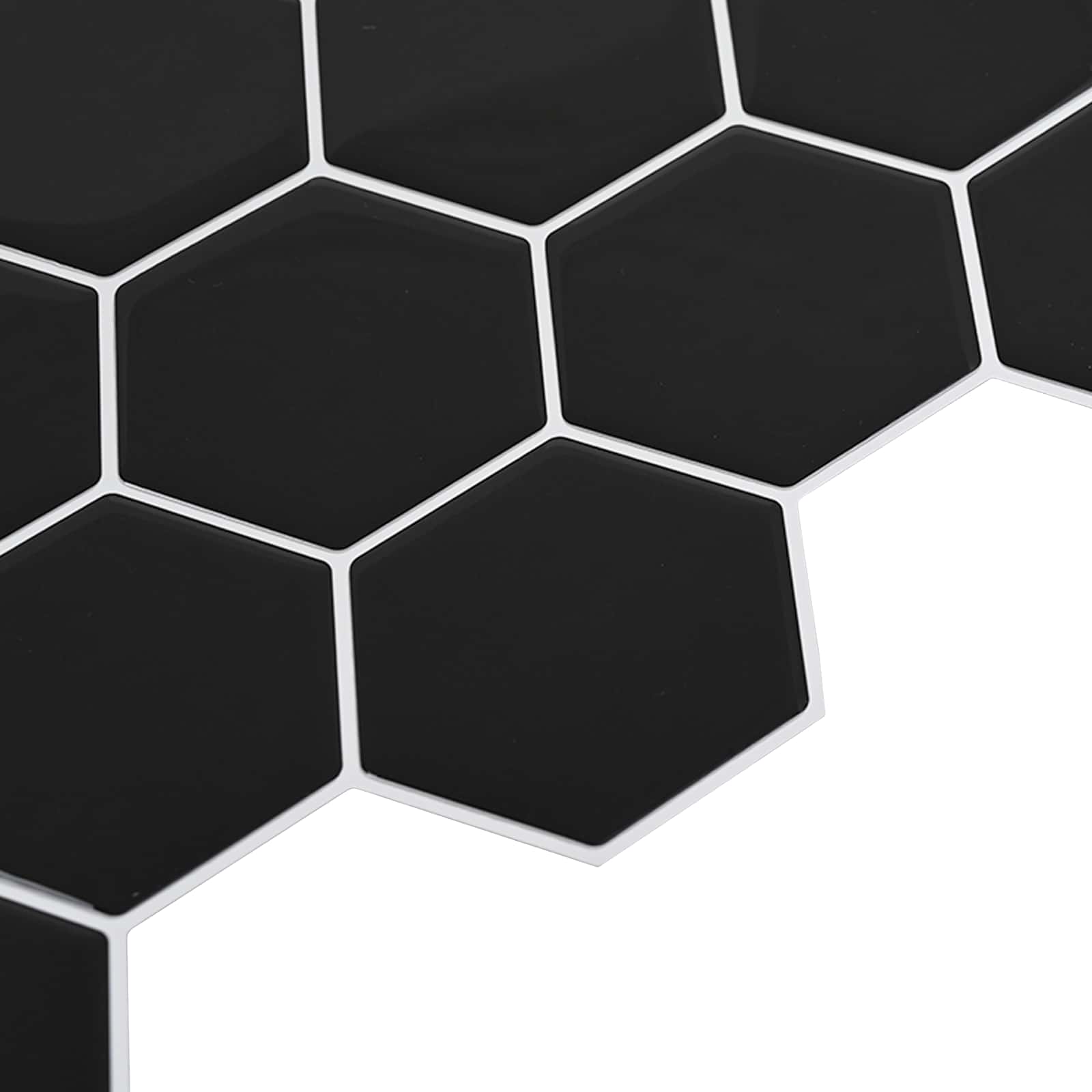 Azulejo hexagonal 50 unid. preto 30 x 30 cm poliuretano e PET