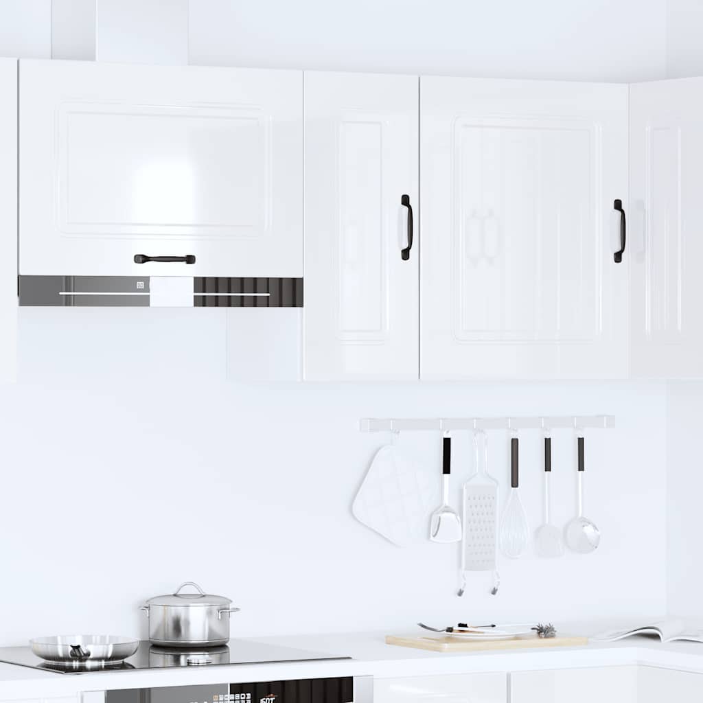 Armário de parede de cozinha kalmar branco alto brilho