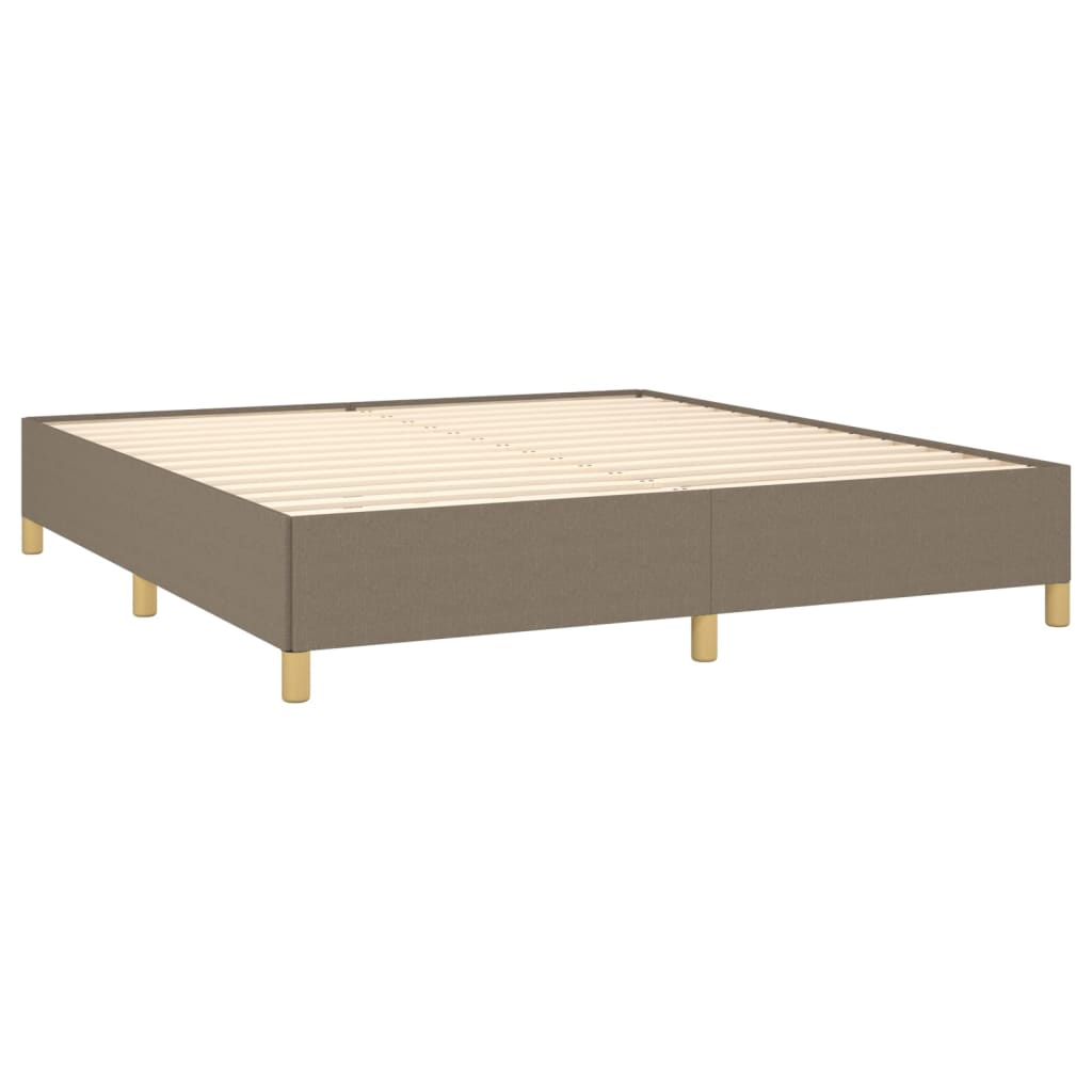 Cama sem colchão 160x200 cm tecido castanho-acinzentado