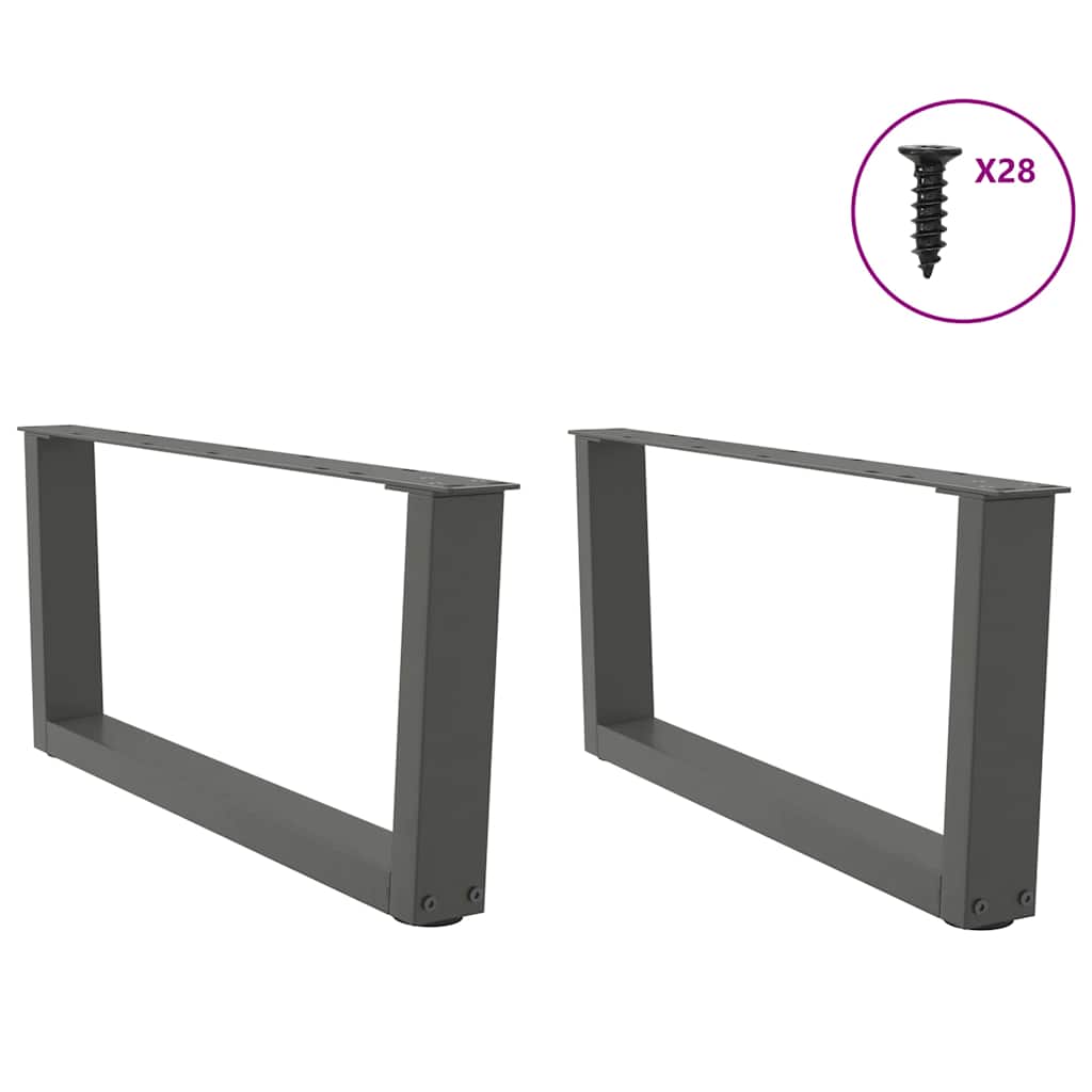 Pés para mesa de centro em v, 2 peças, antracite, 70x(30-31,3) cm, aço