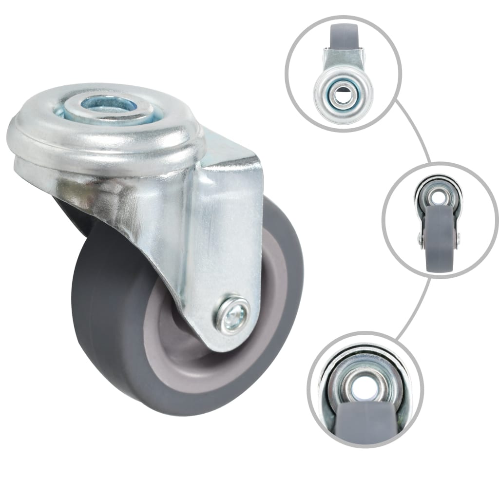 Rodas giratórias com furo 4 pcs 50 mm