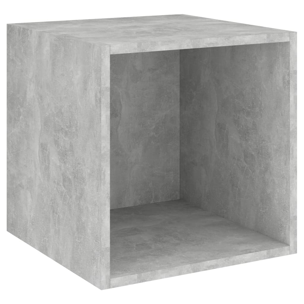 2 Pcs conjunto de móveis de TV contraplacado cinzento cimento