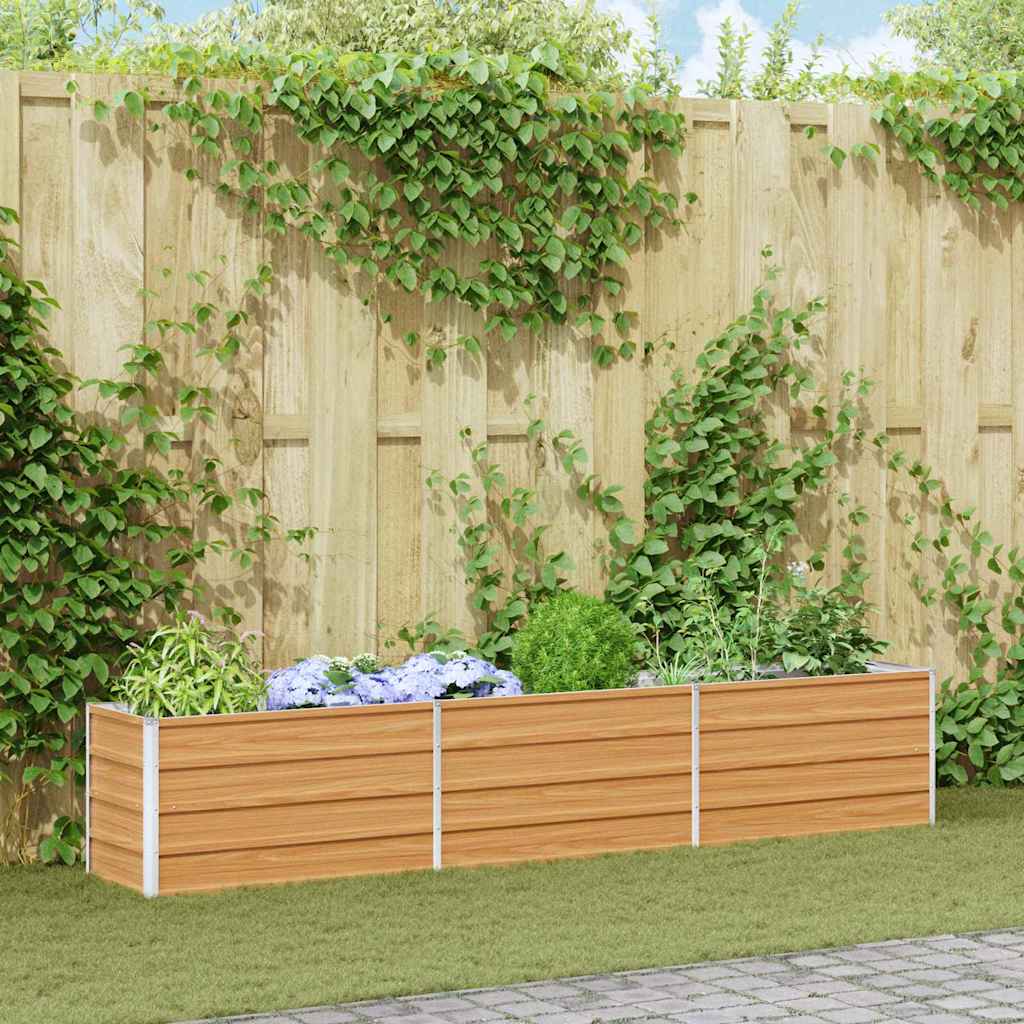 Canteiro de jardim elevado marrom claro 240 x 40 x 45 cm