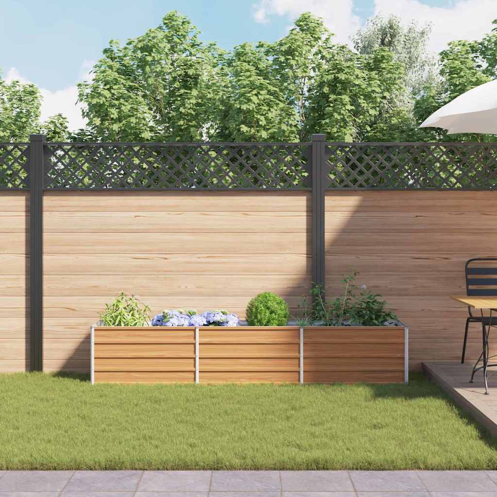 Canteiro de jardim elevado marrom claro 240 x 40 x 45 cm