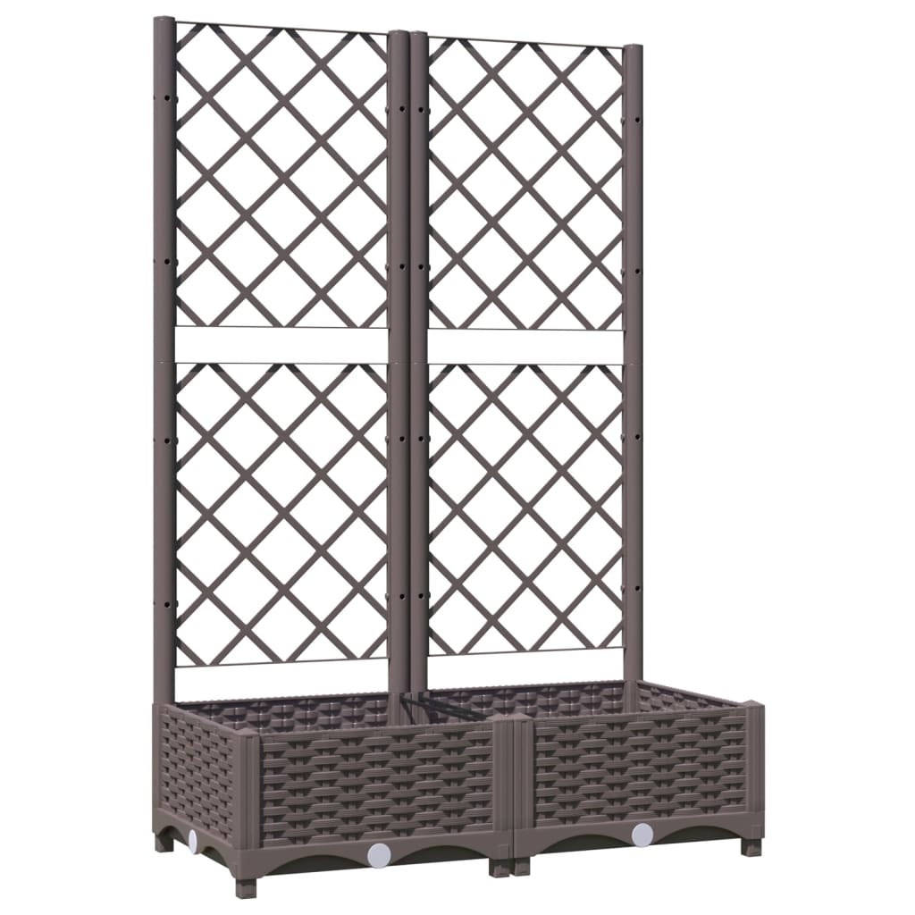 Vaso/floreira jardim c/ treliça 80x40x121,5 cm PP castanho