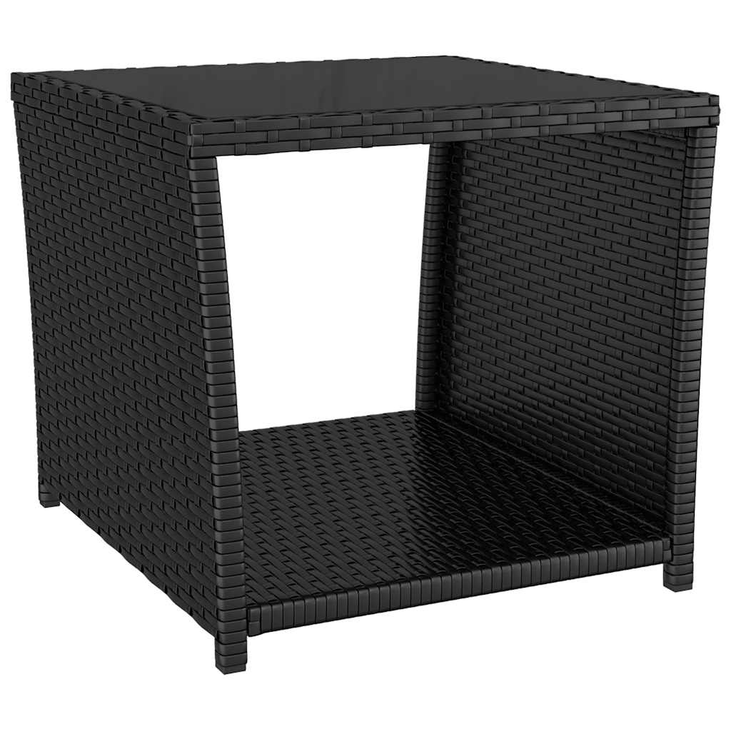 3 Pcs conjunto de jantar p/ jardim c/ almofadões vime PE preto