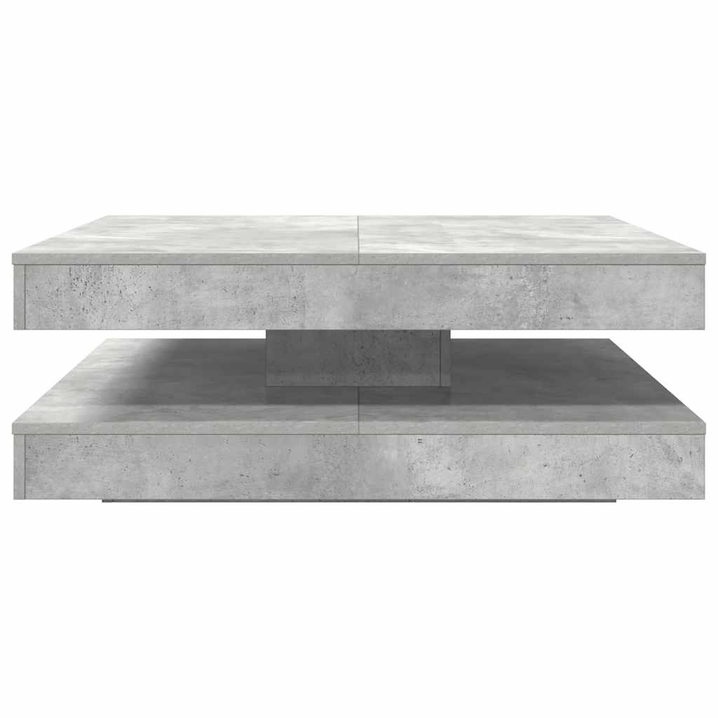 Mesa de centro rotativa a 360 graus 90x90x34,5 cm cinza cimento