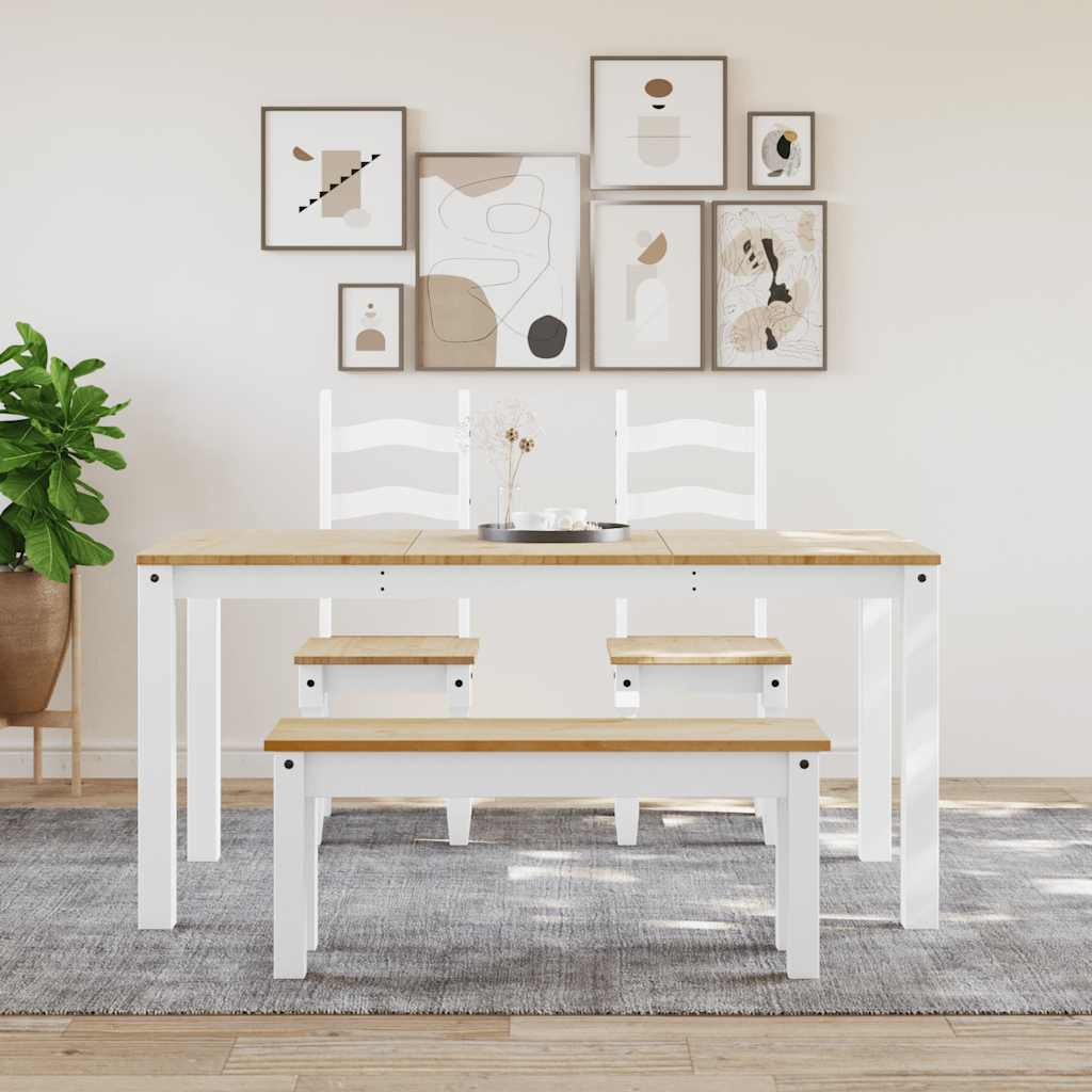 Mesa de jantar panama 160x80x75 cm pinho maciço branco
