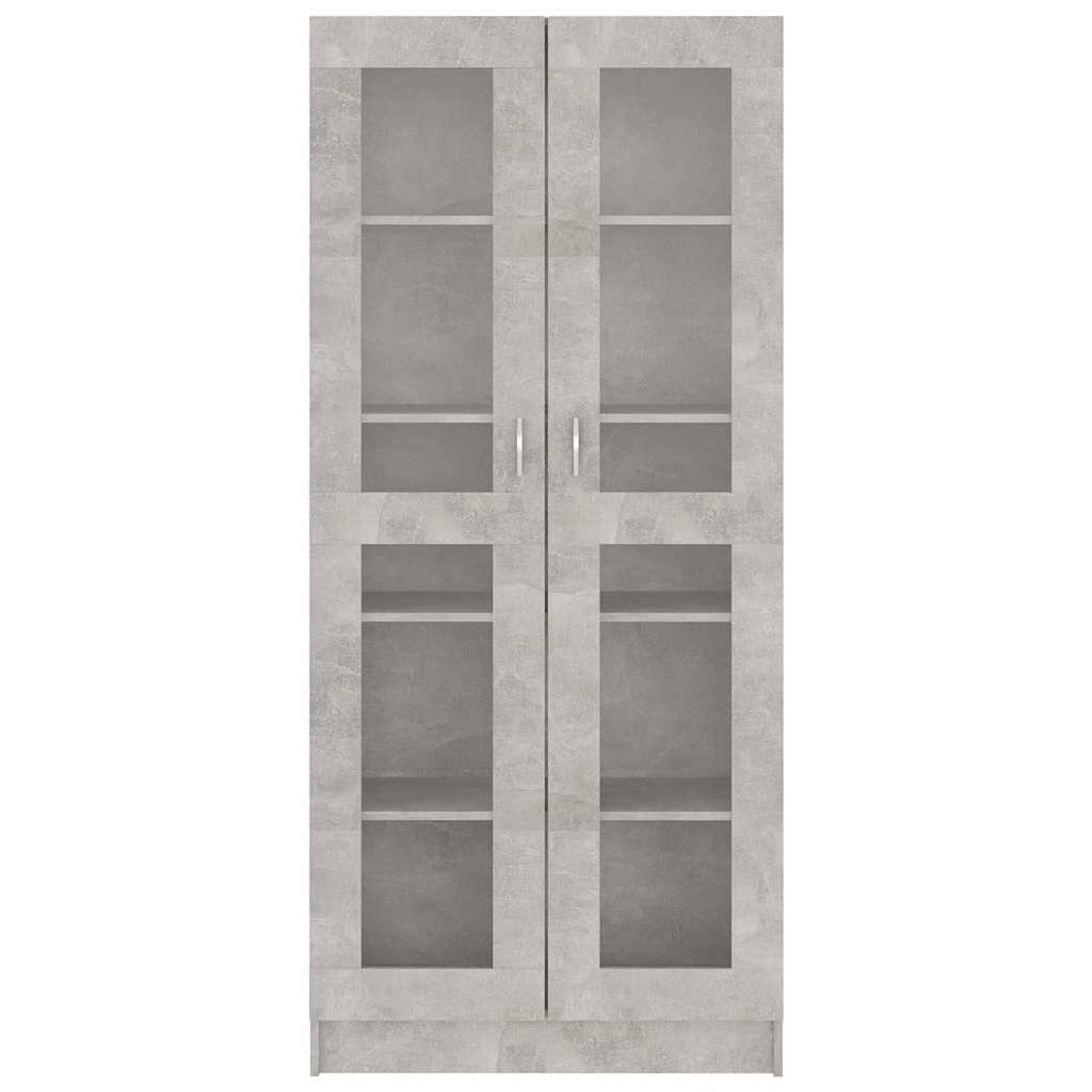 Armário vitrine 82,5x30,5x185,5cm derivados madeira cinzento