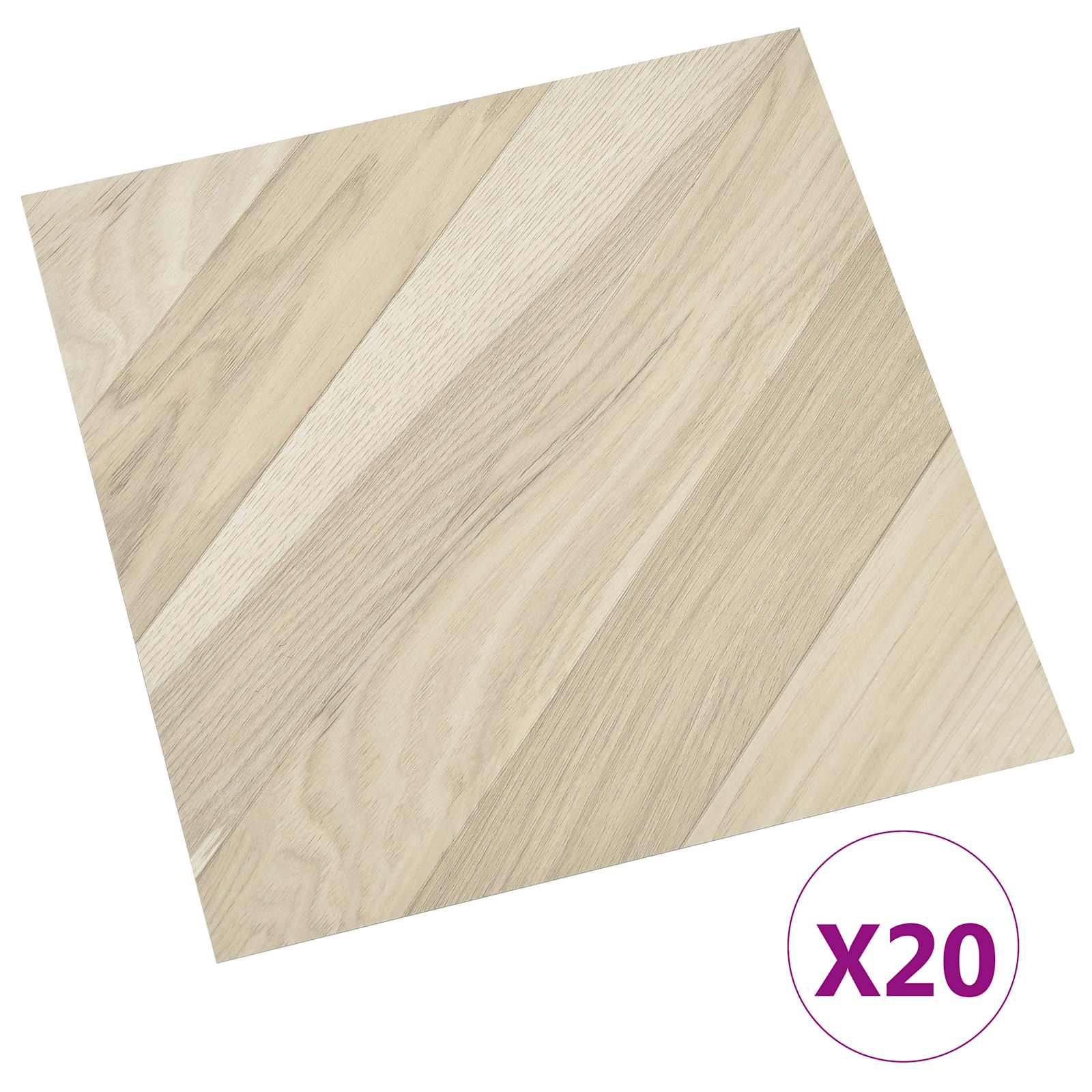 Pranchas de piso autoadesivo listrado bege 30,5 x 30,5 cm