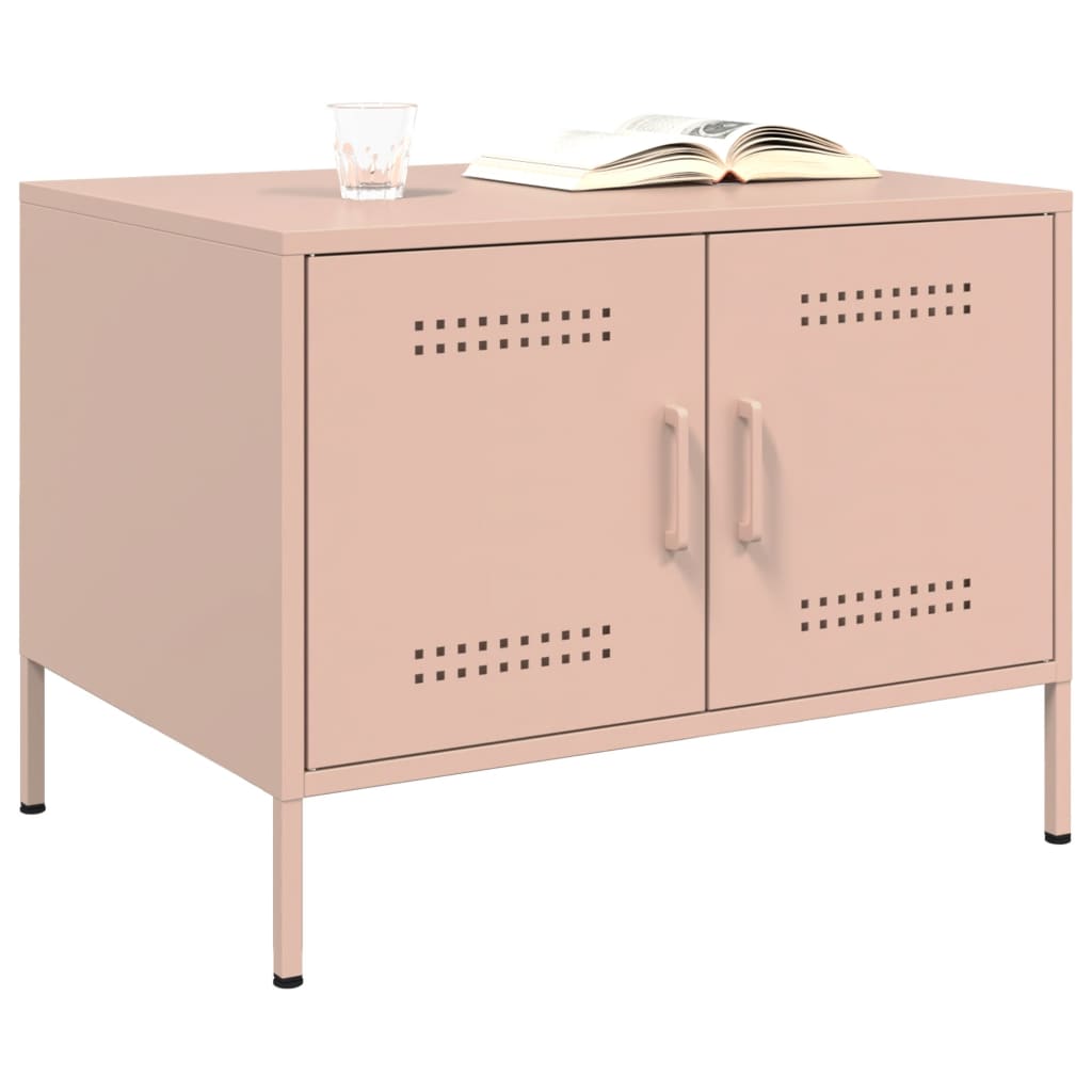 Mesa de centro 68x50x50,5 cm aço rosa