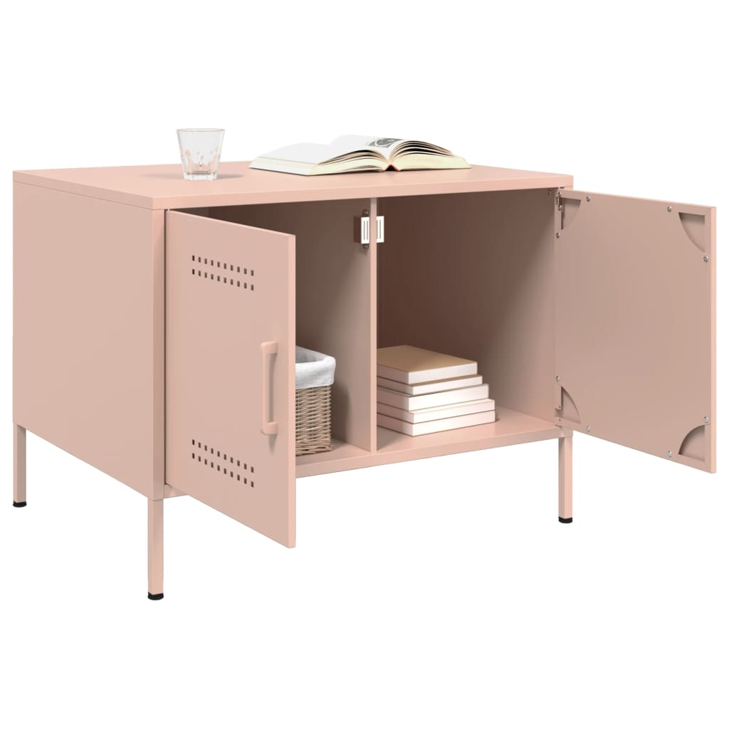 Mesa de centro 68x50x50,5 cm aço rosa