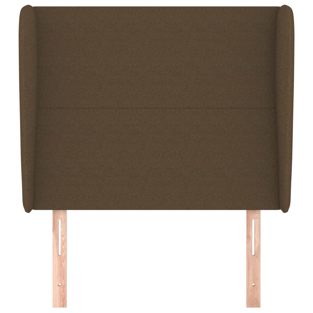 Cabeceira cama c/ abas tecido 103x23x118/128 cm castanho-escuro