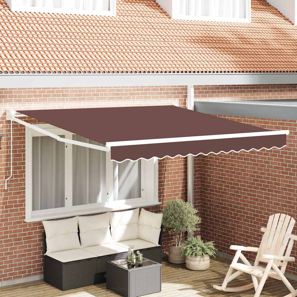 Toldo retrátil manual 300x250 cm castanho