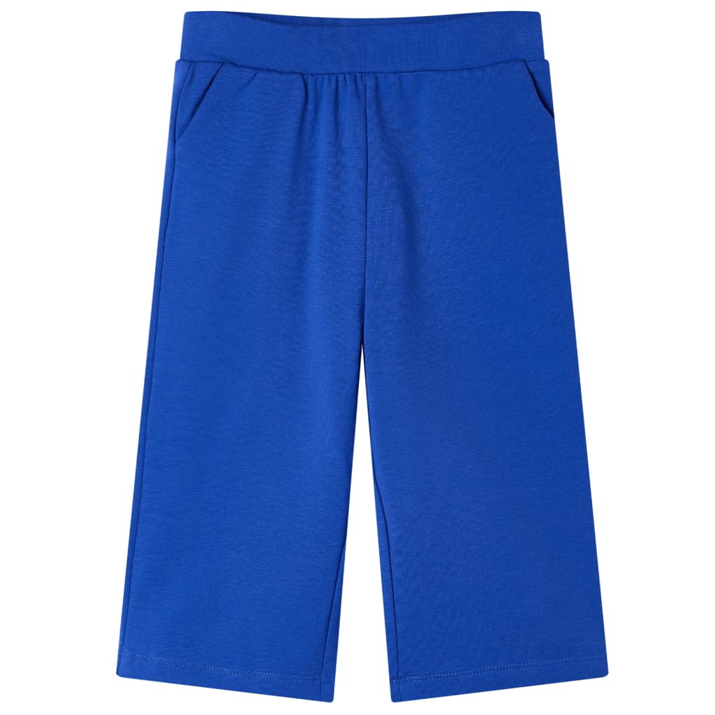 Calças de criança com pernas largas azul-cobalto 104