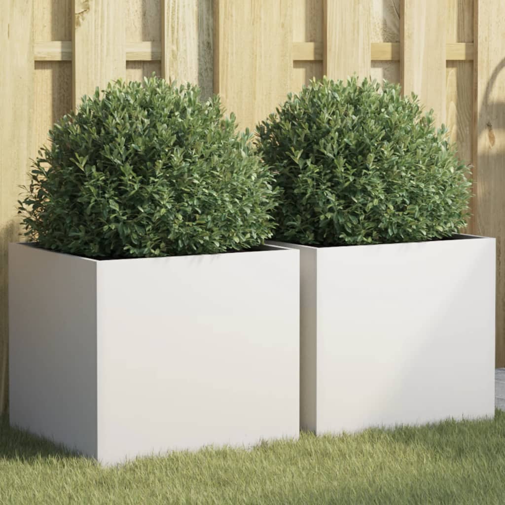 Vasos/floreiras 2 pcs 42x40x39 cm aço branco