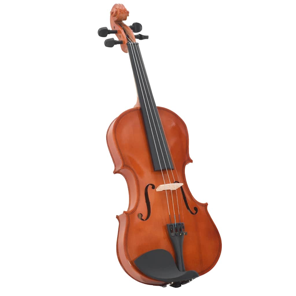 Conj completo violino c/ arco e apoio queixo madeira escura 4/4