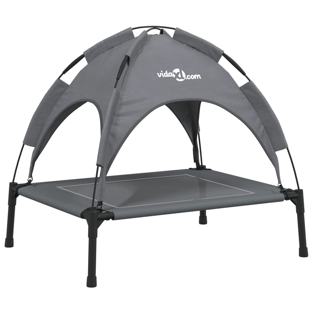 Cama para cães com toldo tecido oxford e aço antracite