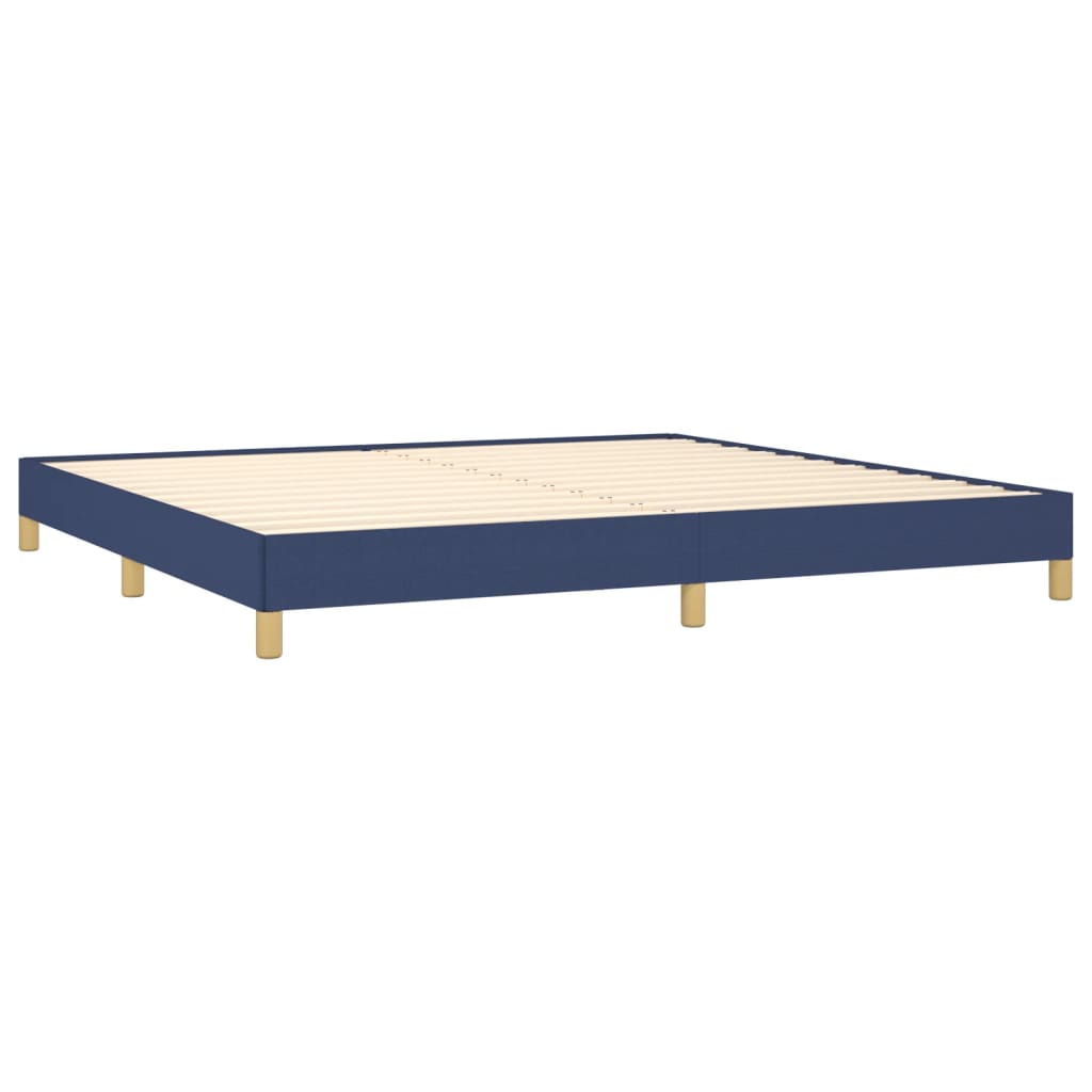 Estrutura de cama sem colchão 200x200 cm tecido azul
