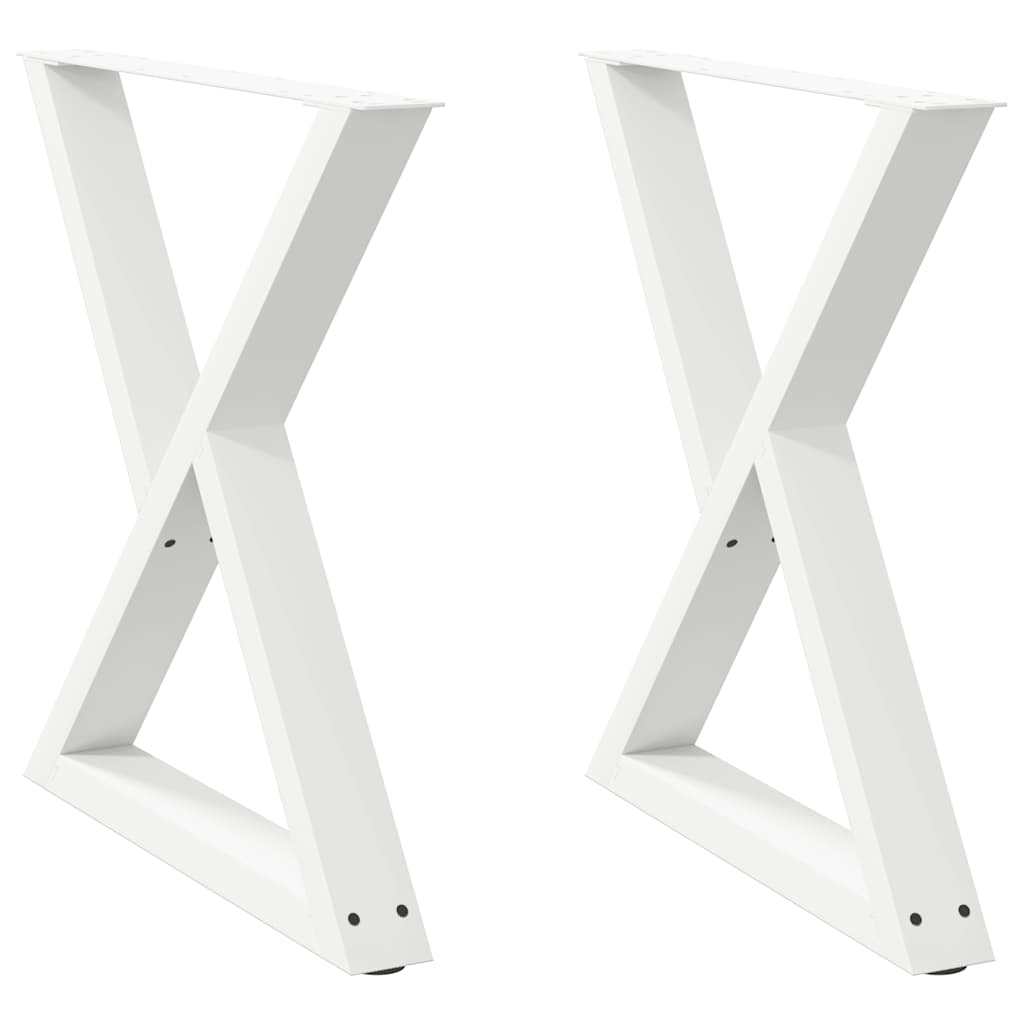 Pés para mesa de jantar 2 peças, branco, 80x(72-73,3) cm, aço