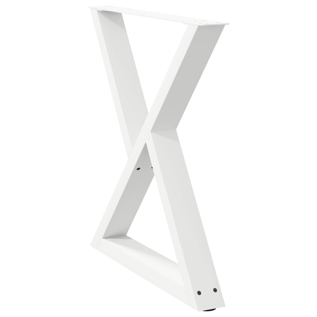 Pés para mesa de jantar 2 peças, branco, 80x(72-73,3) cm, aço