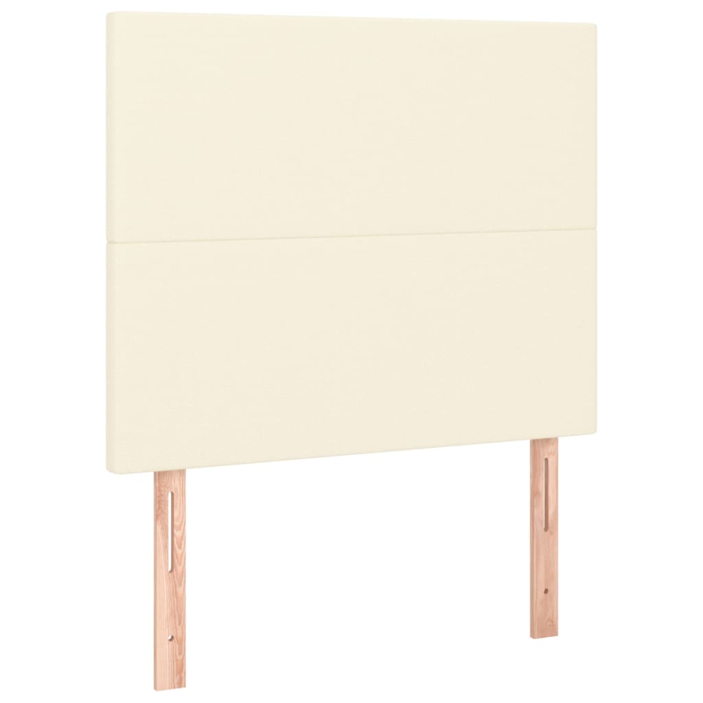 Cabeceira de cama c/ LED 90x5x118/128cm couro artificial crème