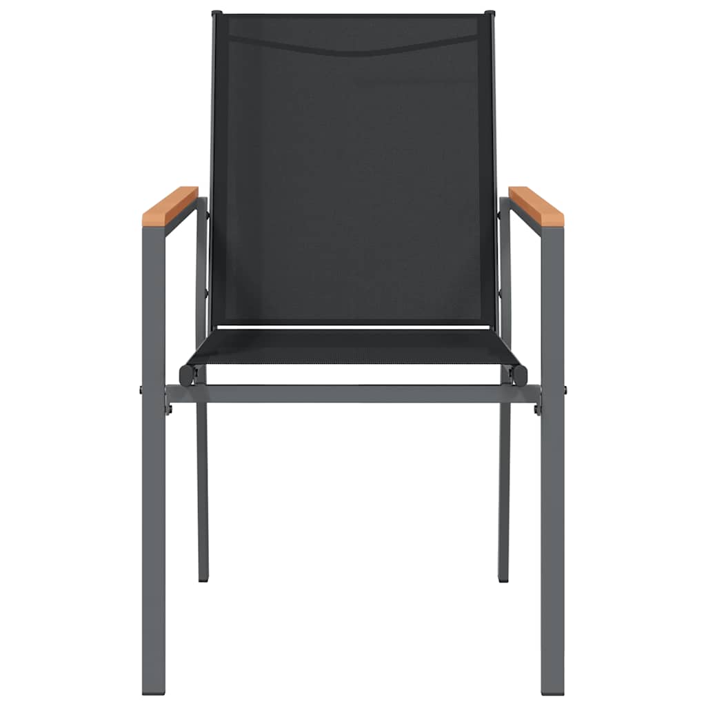 Cadeiras de jardim 4 pcs 55x61,5x90 textilene e aço preto