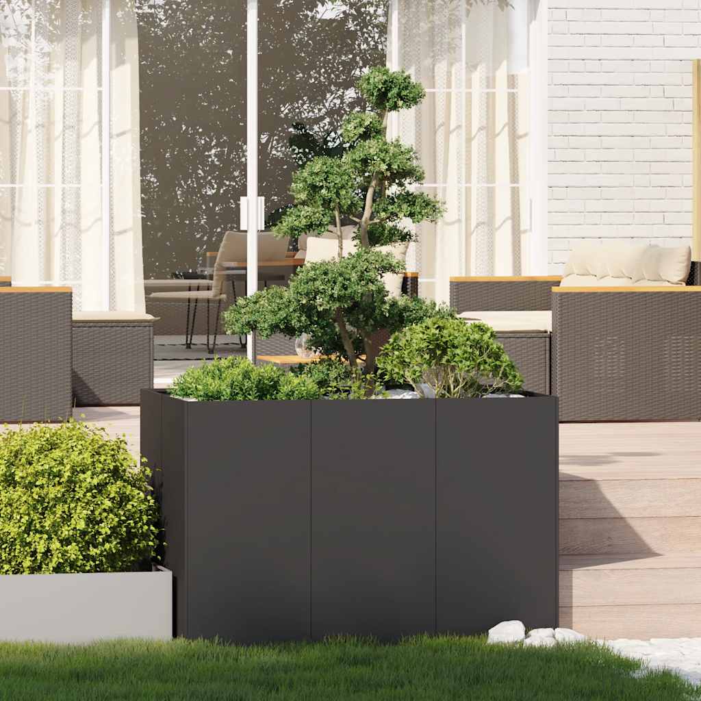 Vaso floreira 120x80x80 cm aço preto