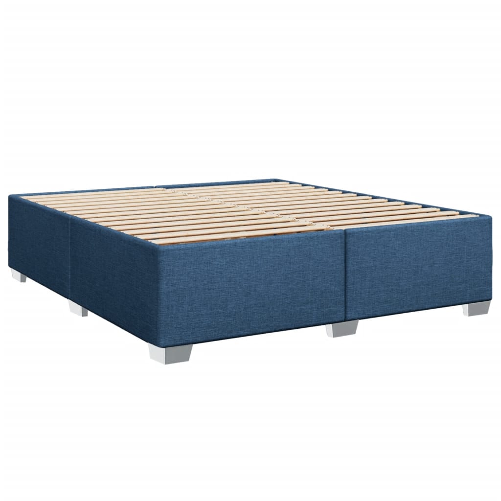 Estrutura de cama sem colchão 200x200 cm tecido azul