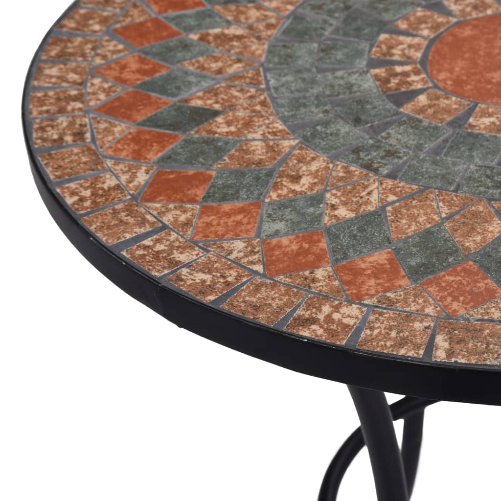 Mesa bistrô em mosaico 60 cm cerâmica laranja/cinzento