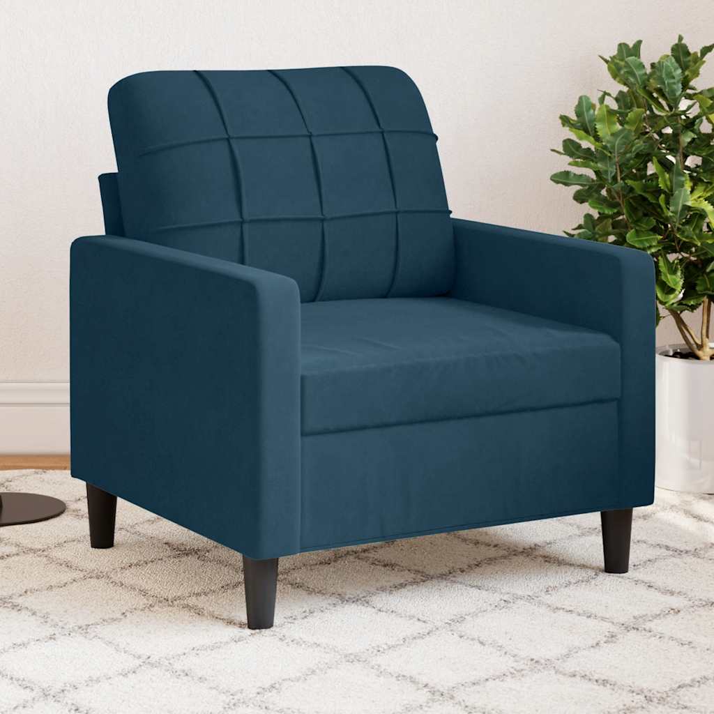 Poltrona 60 cm veludo azul