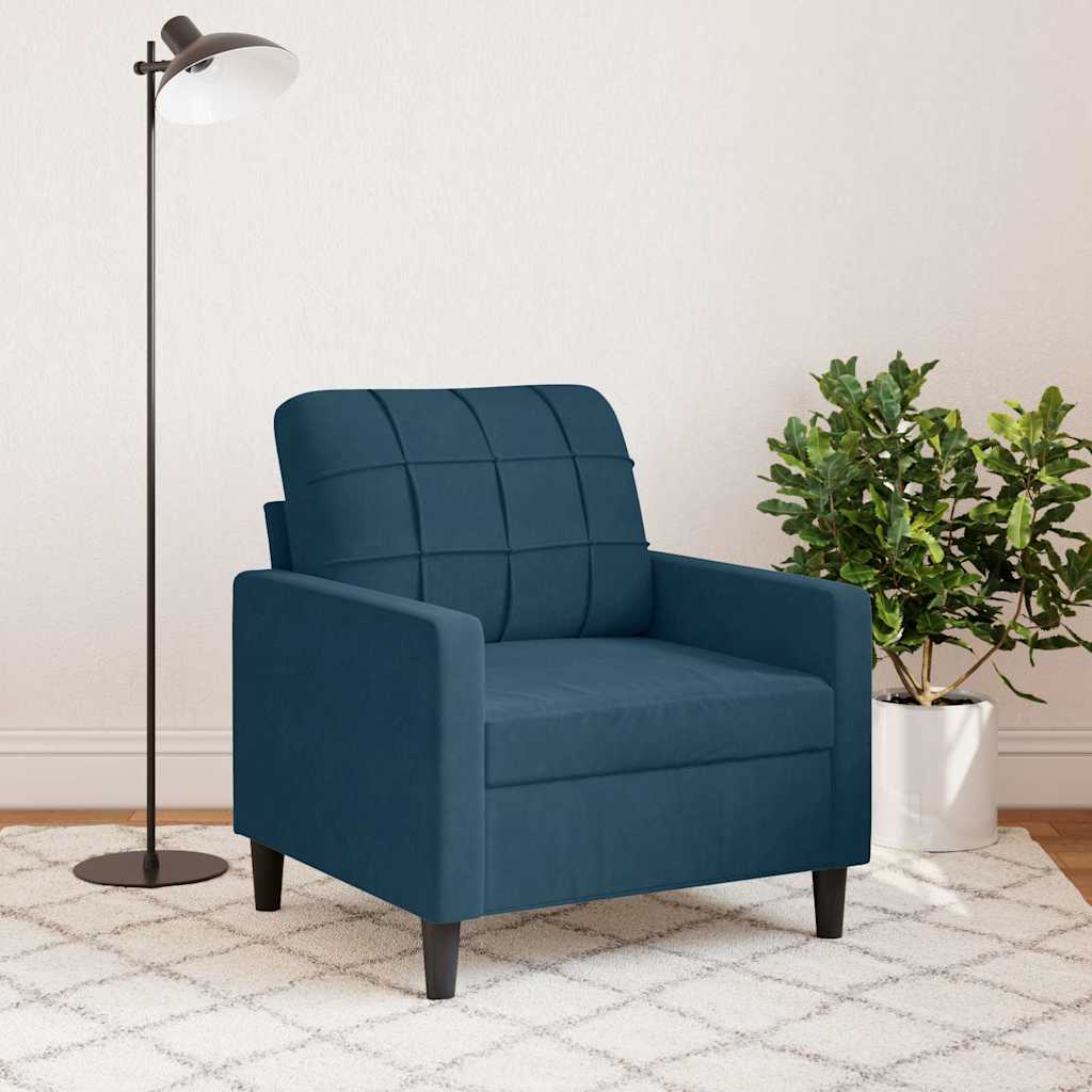 Poltrona 60 cm veludo azul