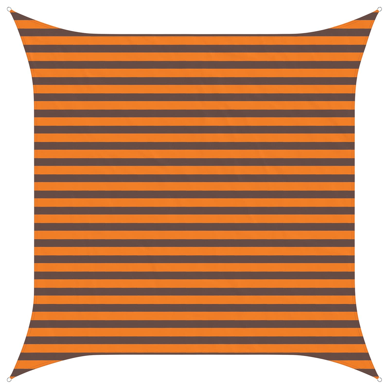 Vela de sombra solar laranja e marrom 3 x 3 m