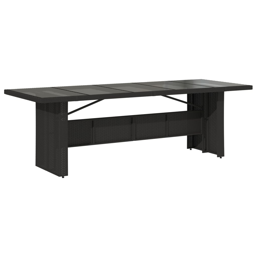 9 Pcs conjunto de bistrô p/ jardim c/ almofadões vime PE preto