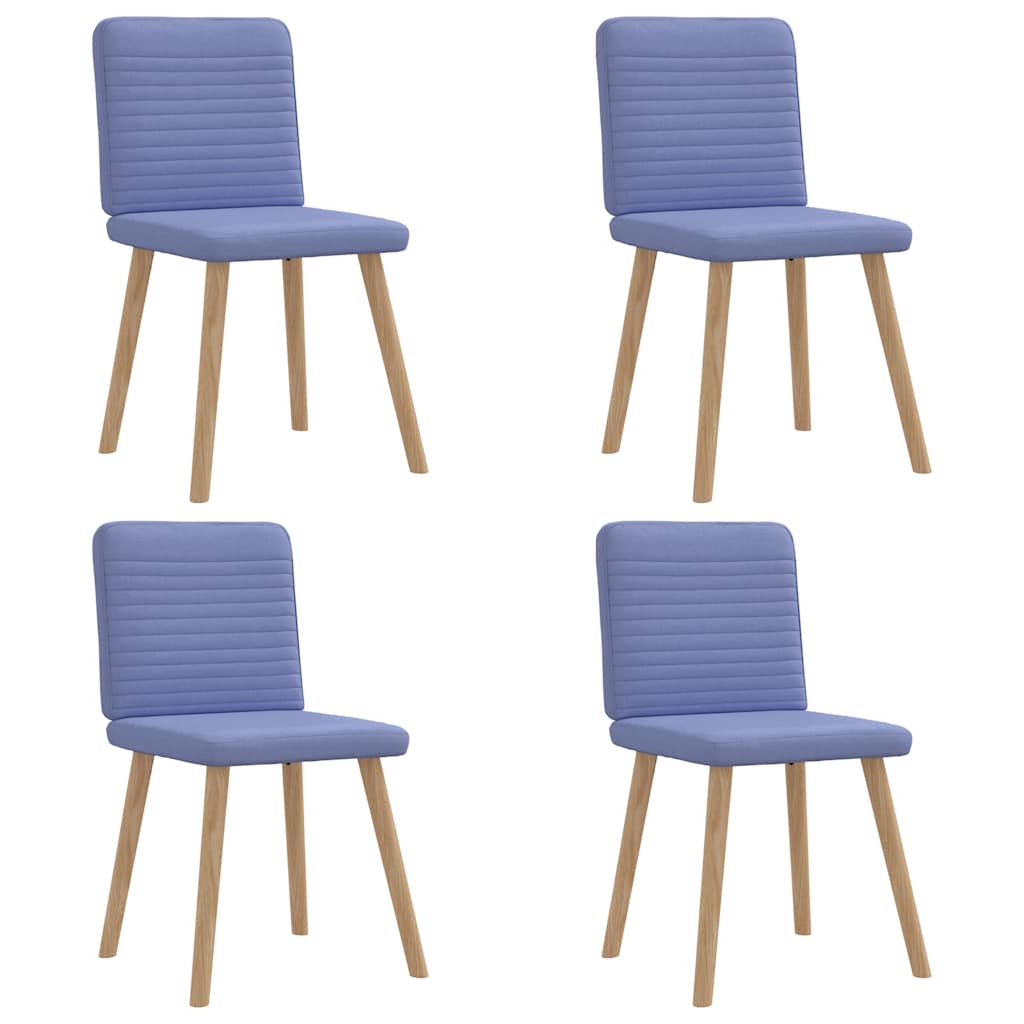 Cadeiras de jantar 4 pcs jeans tecido azul