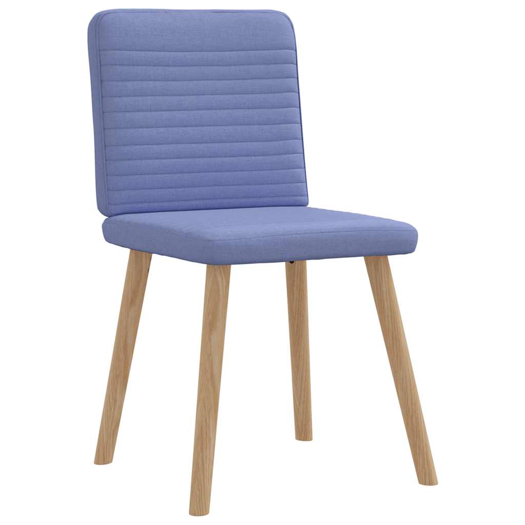 Cadeiras de jantar 4 pcs jeans tecido azul