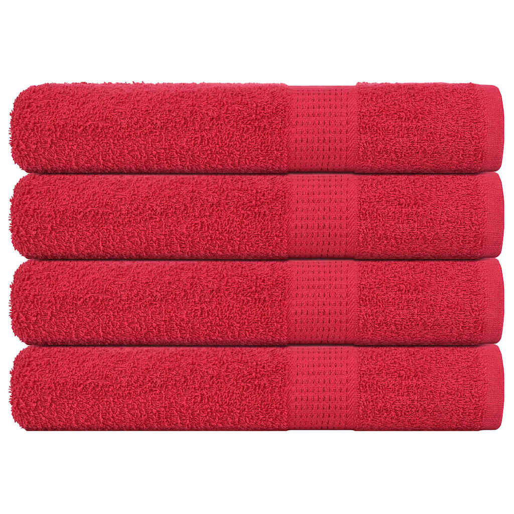 Toalhas de sauna frogn 4 pcs 80x200 cm 360 g/m² vermelho