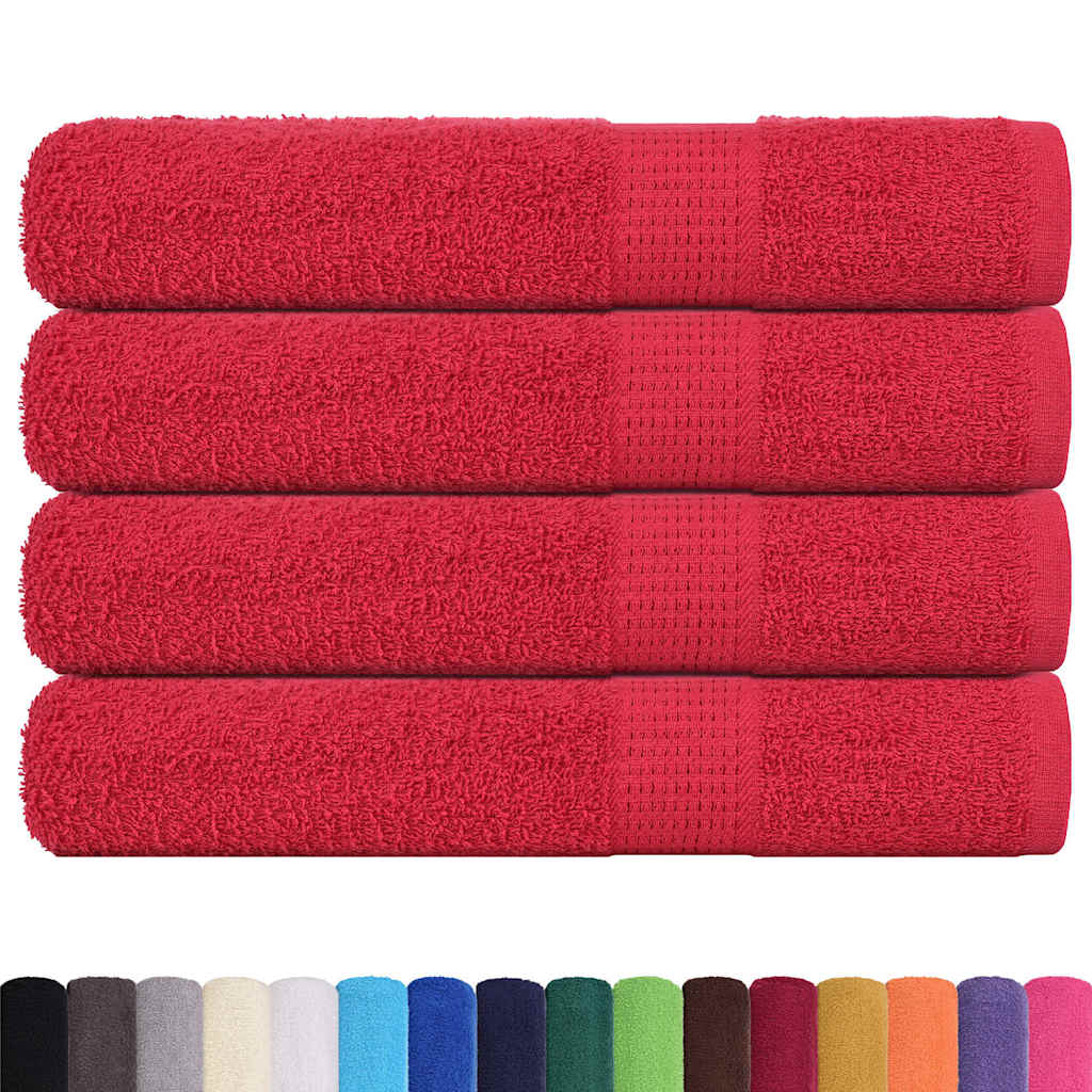Toalhas de sauna frogn 4 pcs 80x200 cm 360 g/m² vermelho