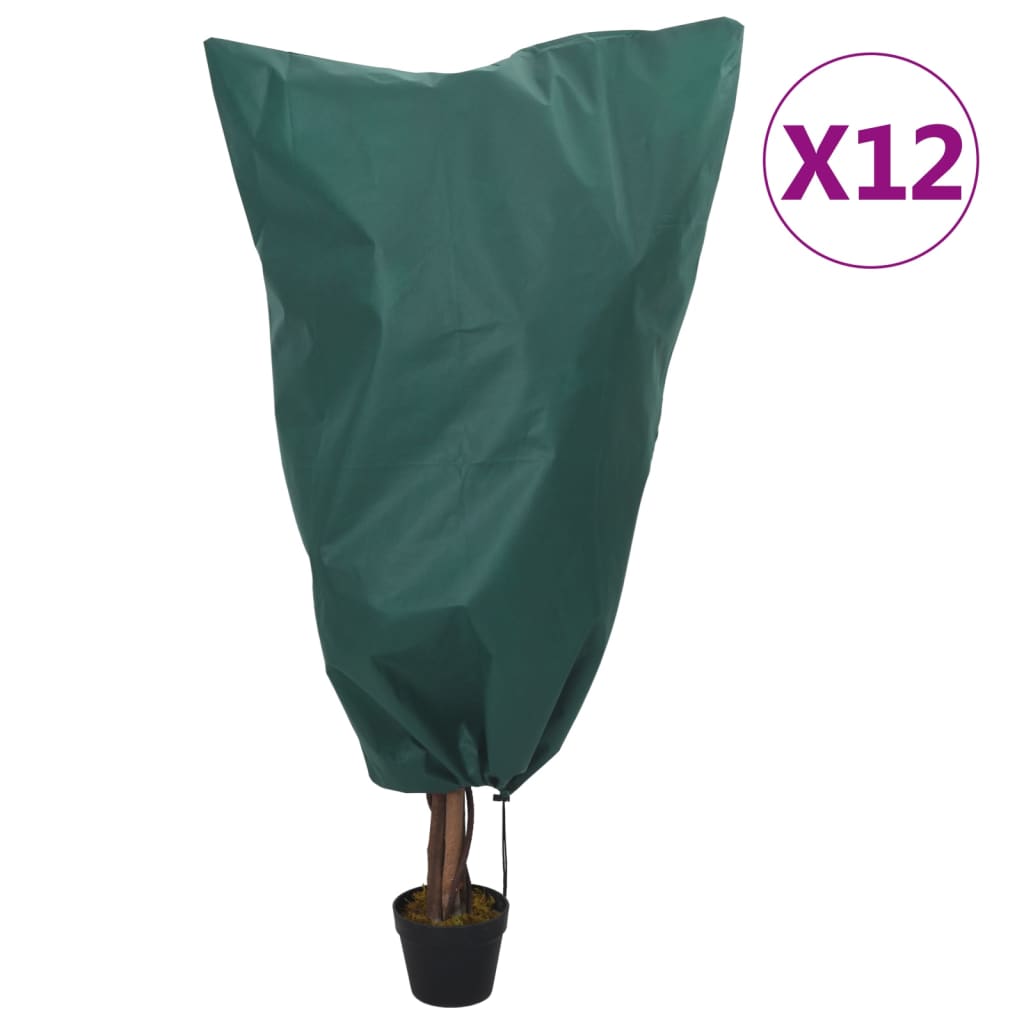 Coberturas para plantas com cordão 12 pcs 70 g/m² 0,8x1,2 m