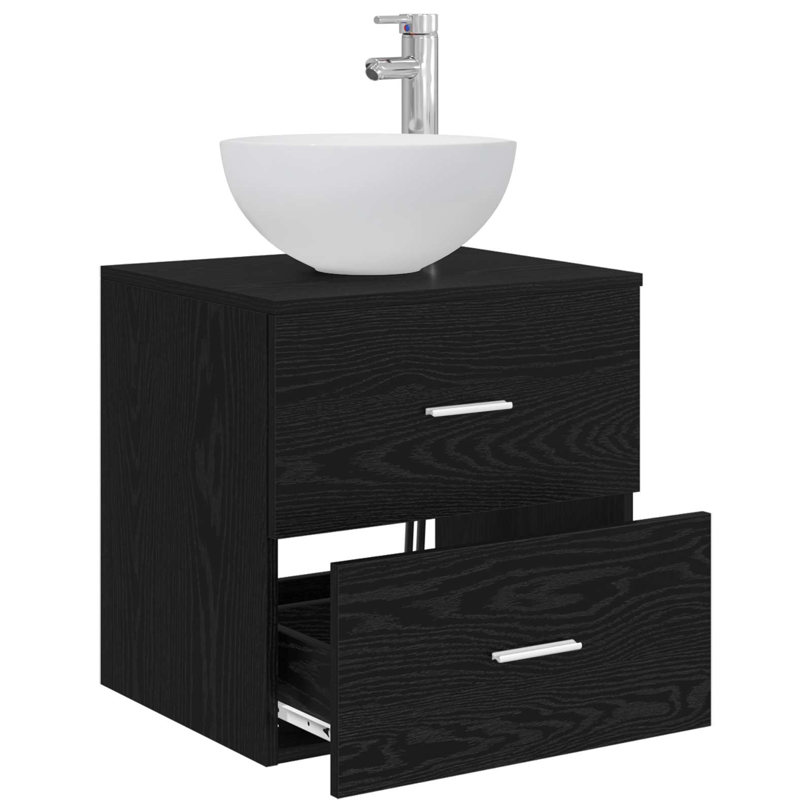 Vaidade com pia suspensa carvalho preto 49,5 x 41 x 64,5 cm