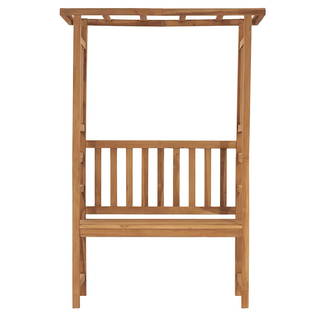 Banco de jardim com pérgola 115 cm madeira de teca maciça