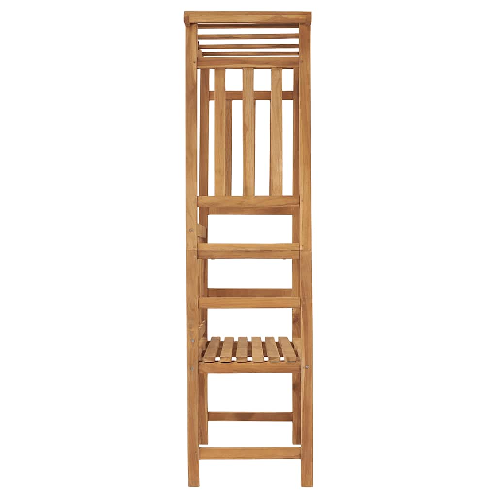 Banco de jardim com pérgola 115 cm madeira de teca maciça