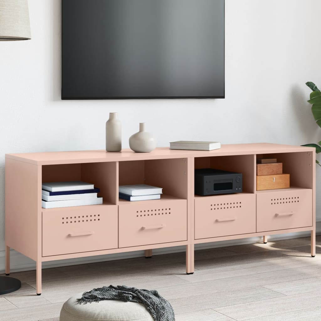 Móveis de TV 2 pcs 68x39x50,5 cm aço rosa