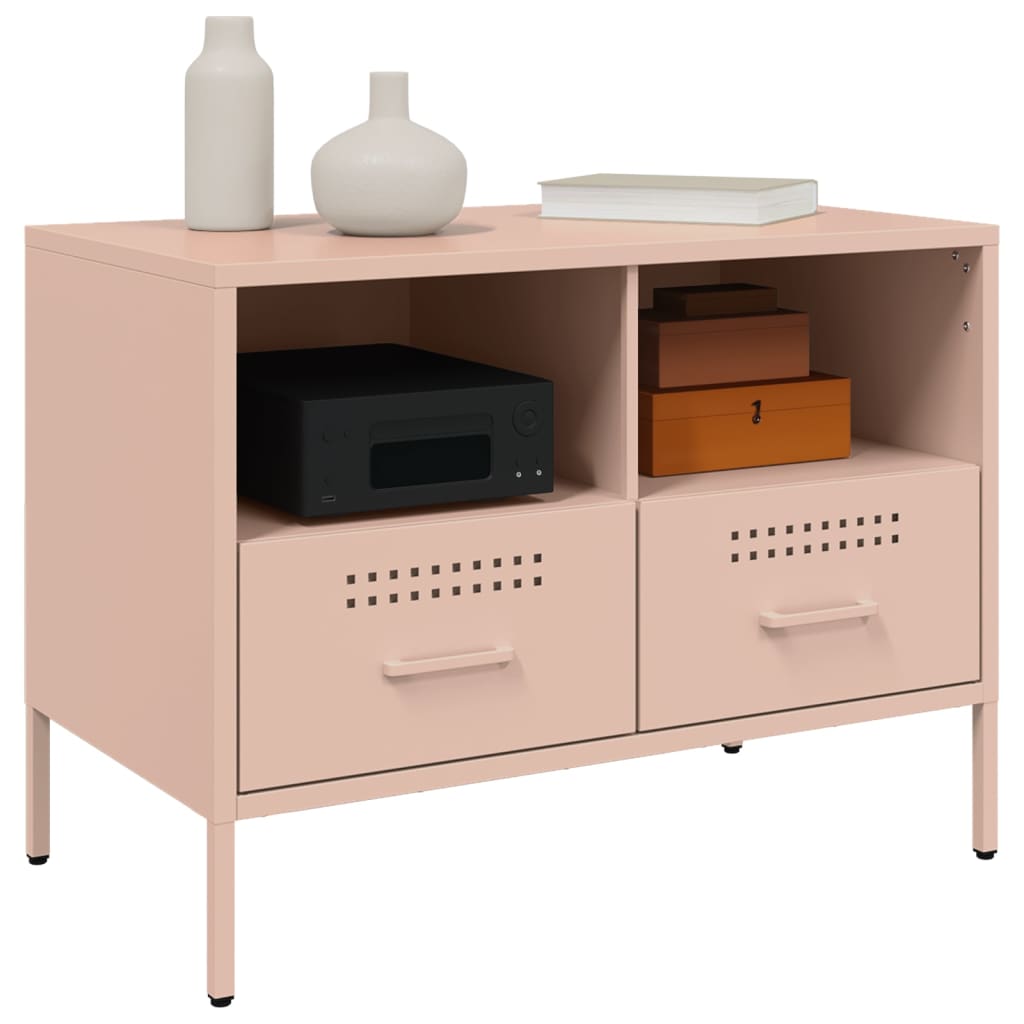 Móveis de TV 2 pcs 68x39x50,5 cm aço rosa