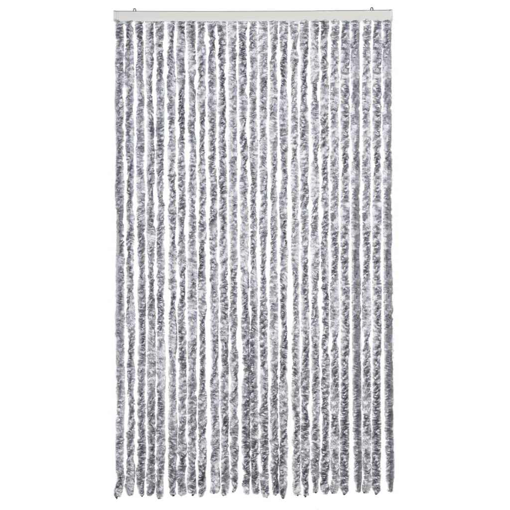 Cortina anti-insetos 118x220 cm chenille branco e cinzento