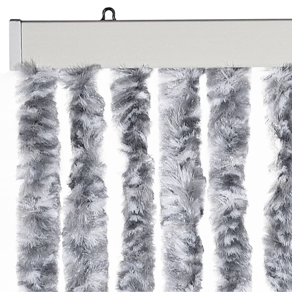 Cortina anti-insetos 118x220 cm chenille branco e cinzento