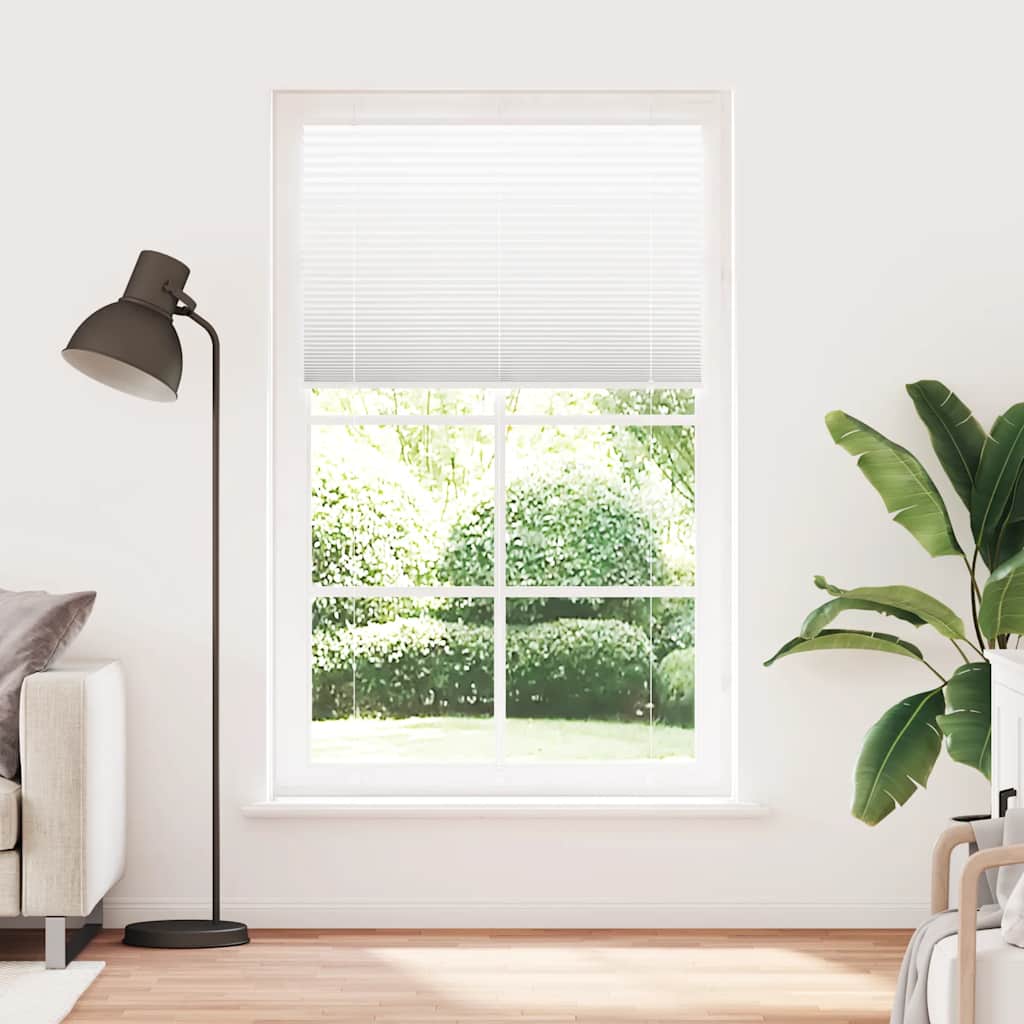 Branco plissada cega 115x200cm largura tecido 114,4cm poliéster