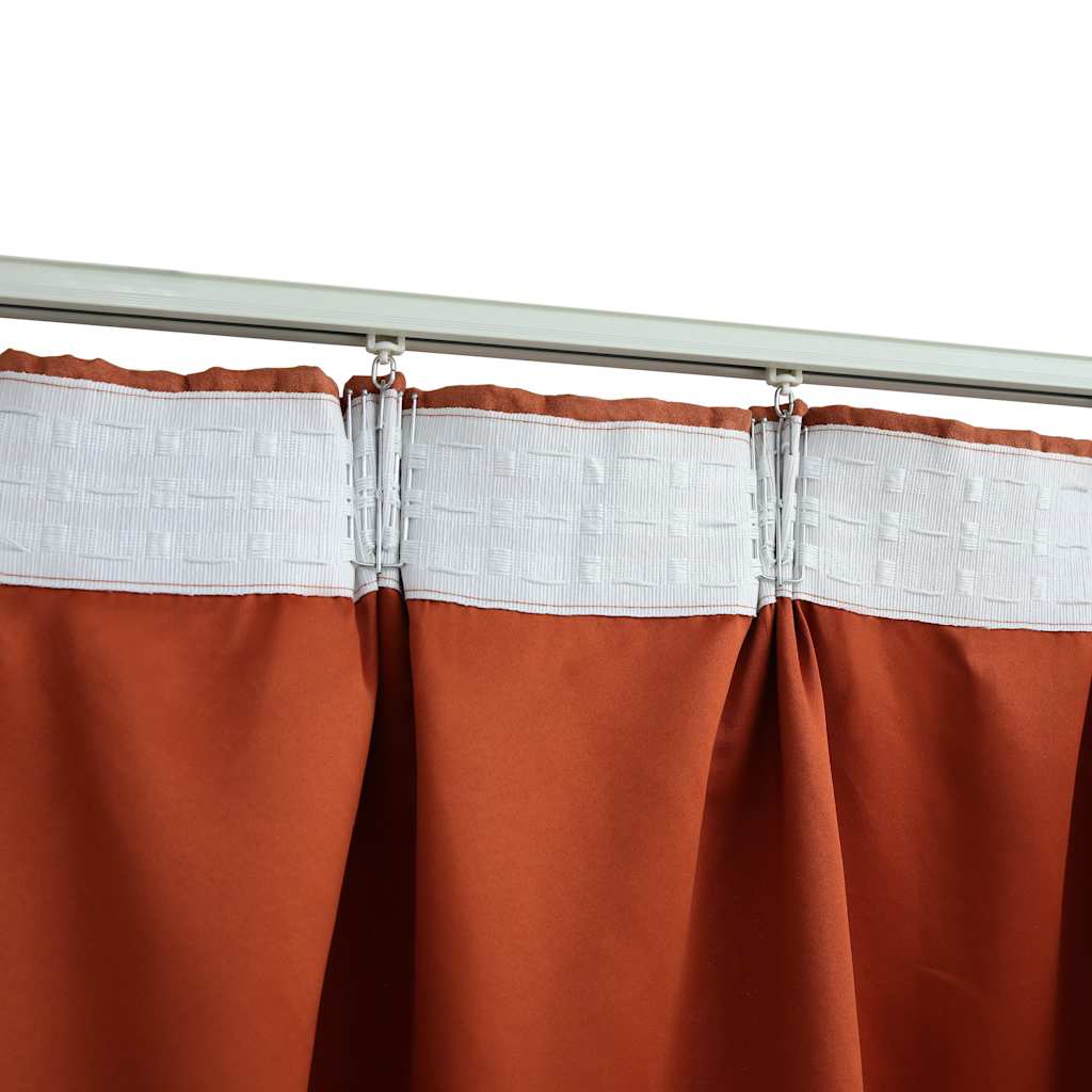 Cortinas blackout com ganchos 2 pcs 140x245 cm ferrugem