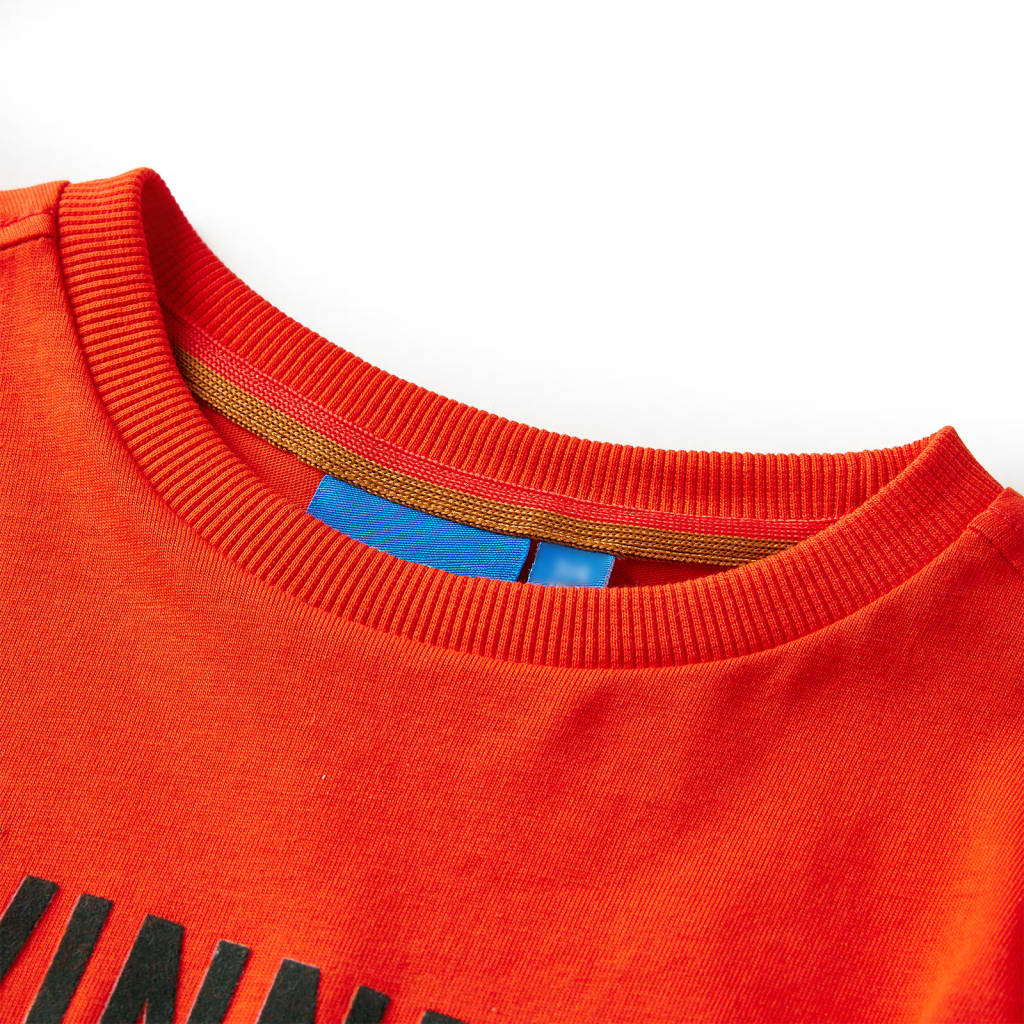 T-shirt de manga comprida para criança laranja brilhante 128